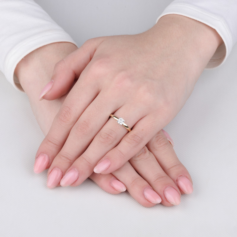 Pierścionek z diamentem laboratoryjnym 0,51ct Soliter