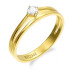 Pierścionek złoty z białą cyrkonią próba 375