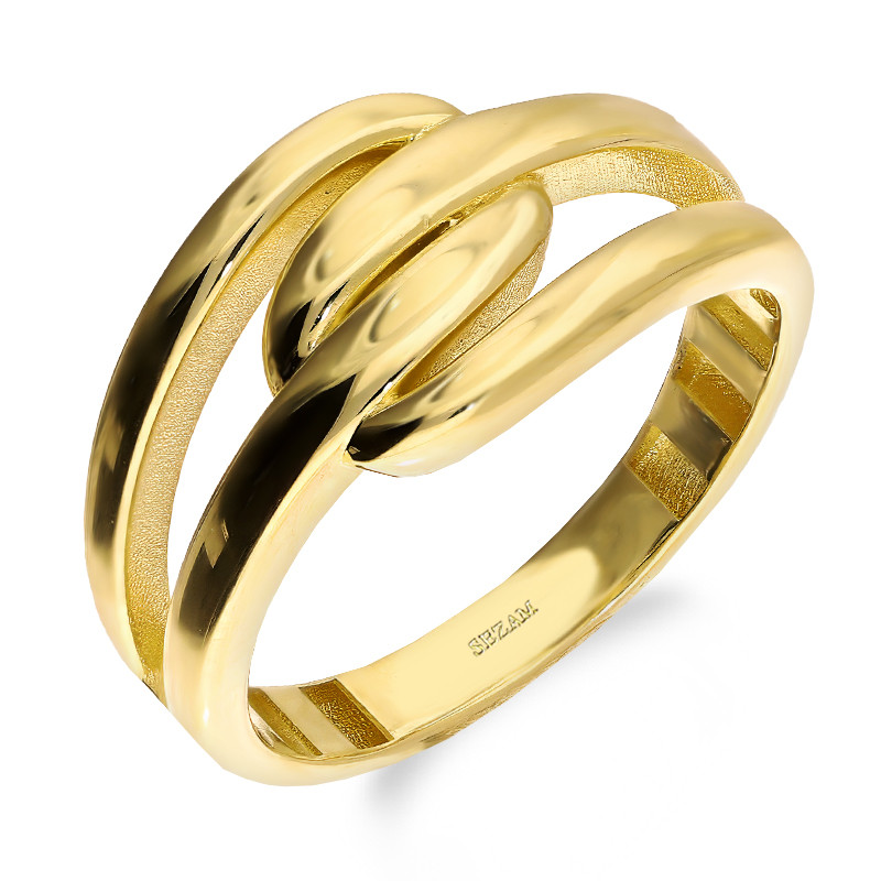 Pierścionek złoty krople ramki zaplatane próba 375