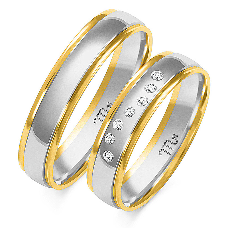 Obrączki ślubne z diamentami ZO OE-125 próba 585