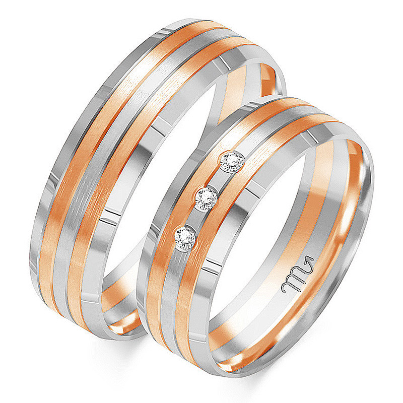 Obrączki ślubne z diamentami ZO OE-133 próba 585