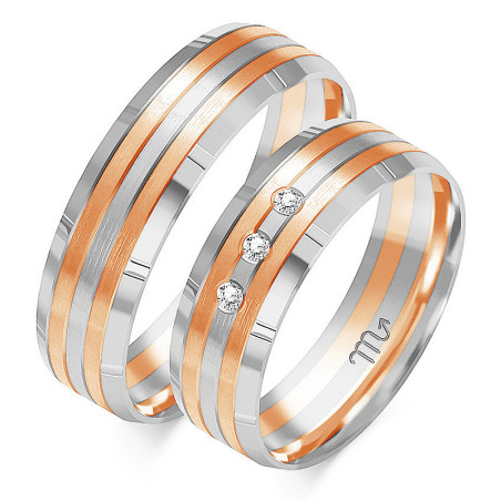 Obrączki ślubne z diamentami ZO OE-133 próba 585