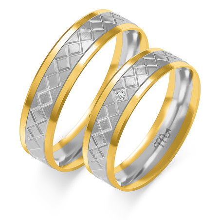 Obrączki ślubne z diamentami ZO OE-145 próba 585