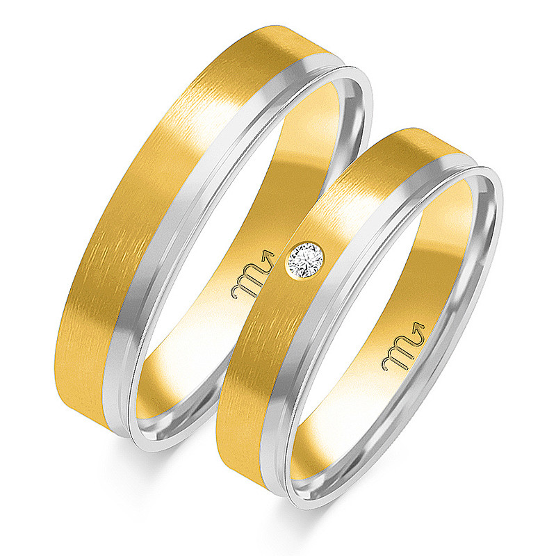 Obrączki ślubne z diamentami ZO OE-148 próba 585