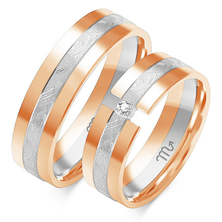 Obrączki ślubne z diamentami ZO OE-151 próba 585