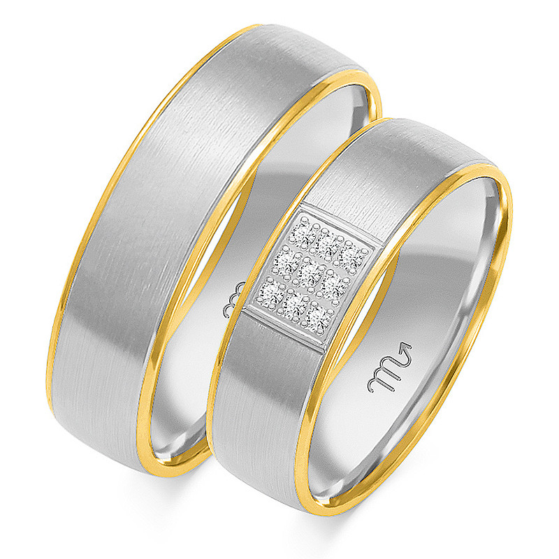 Obrączki ślubne z diamentami ZO OE-152 próba 585