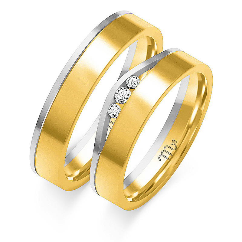 Obrączki ślubne z diamentami ZO OE-153 próba 585