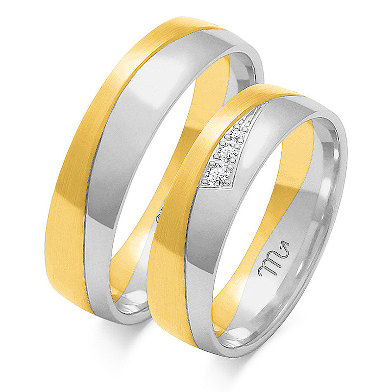 Obrączki ślubne z diamentami ZO OE-155 próba 585