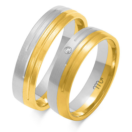 Obrączki ślubne z diamentami ZO OE-157 próba 585