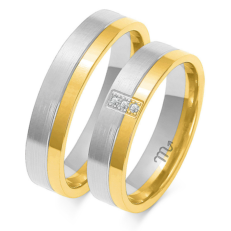 Obrączki ślubne z diamentami ZO OE-159 próba 585