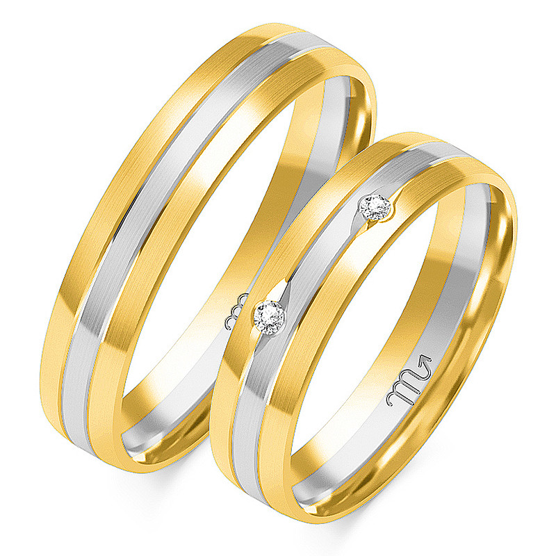 Obrączki ślubne z diamentami ZO OE-172 próba 585