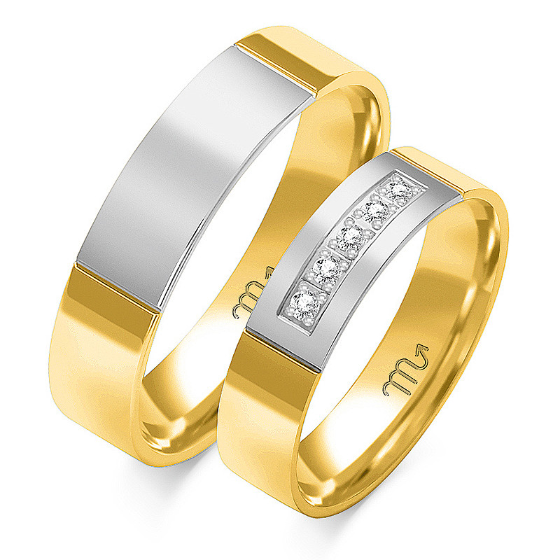 Obrączki ślubne z diamentami ZO OE-177 próba 585