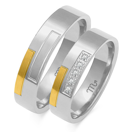 Obrączki ślubne z diamentami ZO OE-184 próba 585