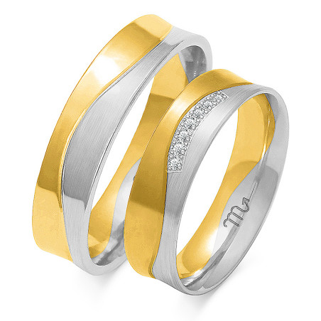 Obrączki ślubne z diamentami ZO OE-185 próba 585