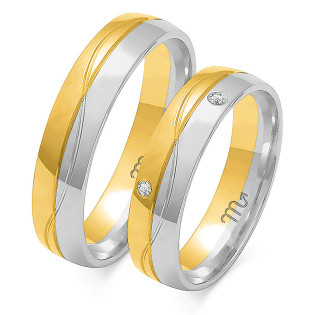 Obrączki ślubne z diamentami ZO OE-194 próba 585