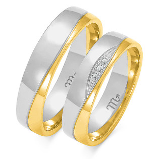 Obrączki ślubne z diamentami ZO OE-195 próba 585