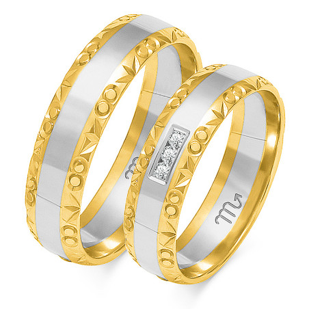 Obrączki ślubne z diamentami ZO OE-196 próba 585