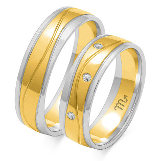 Obrączki ślubne z diamentami ZO OE-197 próba 585