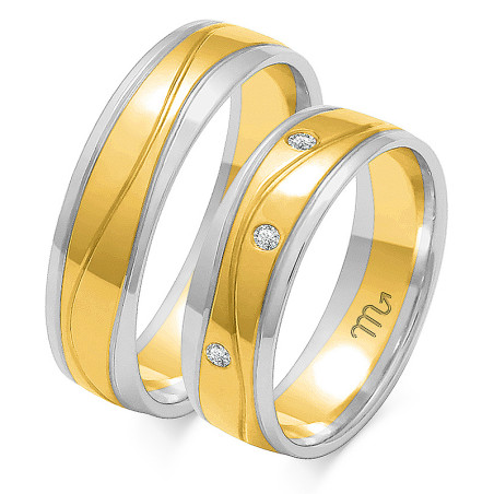 Obrączki ślubne z diamentami ZO OE-197 próba 585