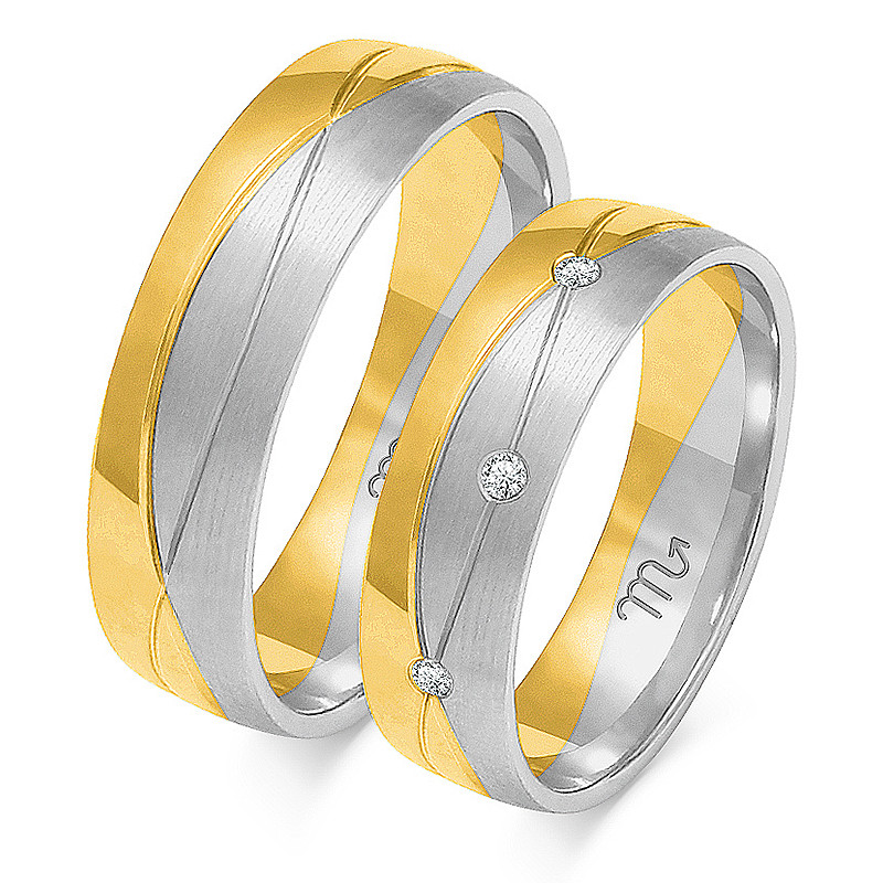 Obrączki ślubne z diamentami ZO OE-203 próba 585