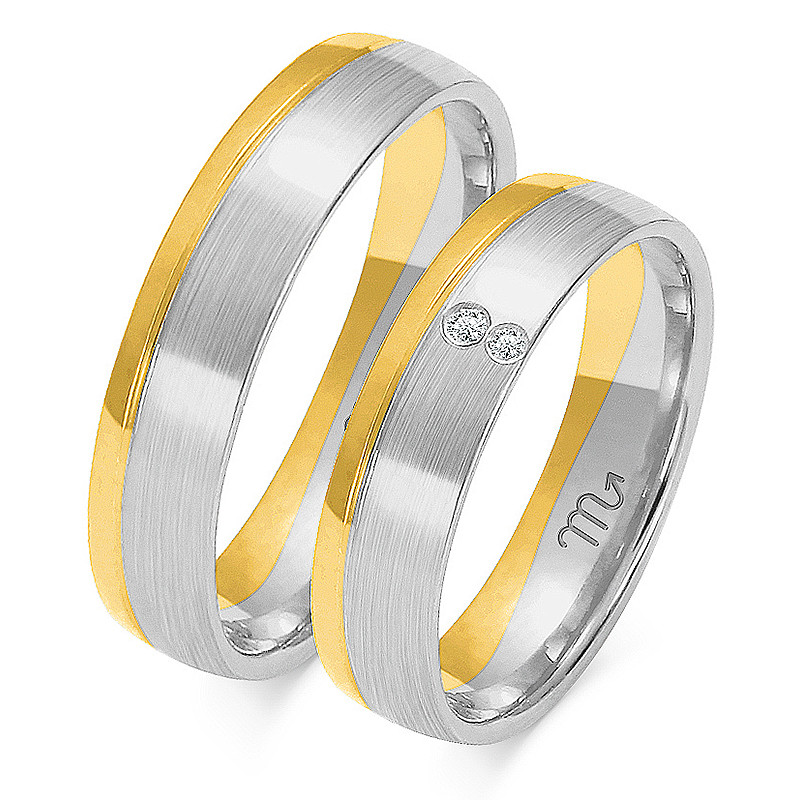 Obrączki ślubne z diamentami ZO OE-204 próba 585