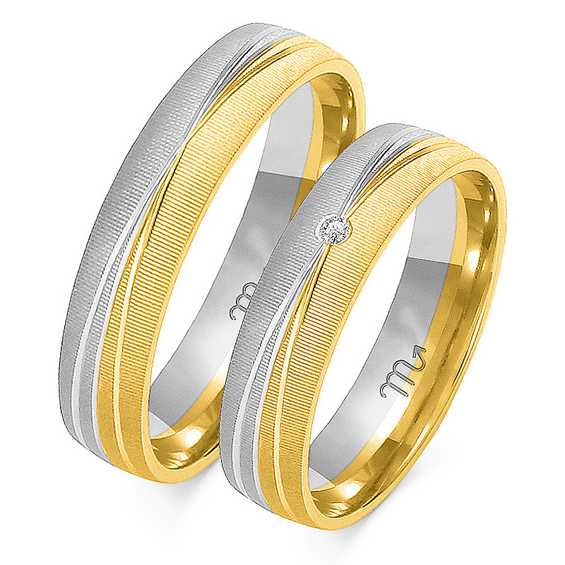 Obrączki ślubne z diamentami ZO OE-214 próba 585