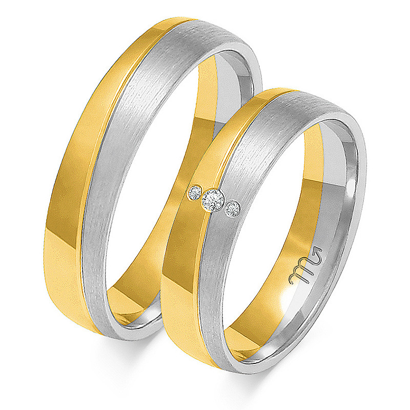 Obrączki ślubne z diamentami ZO OE-215 próba 585