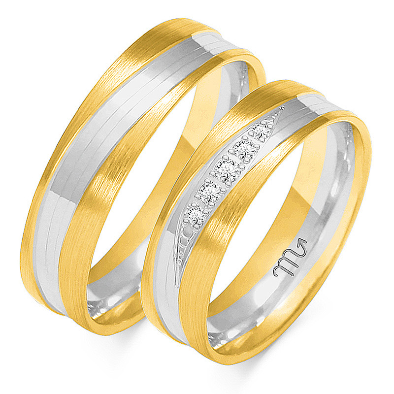 Obrączki ślubne z diamentami ZO OE-224 próba 585