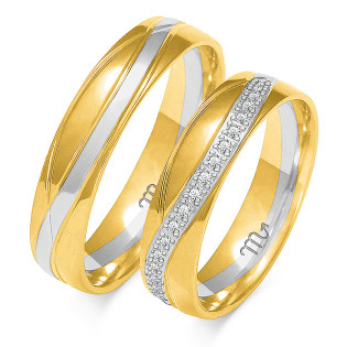 Obrączki ślubne z diamentami ZO OE-230 próba 585