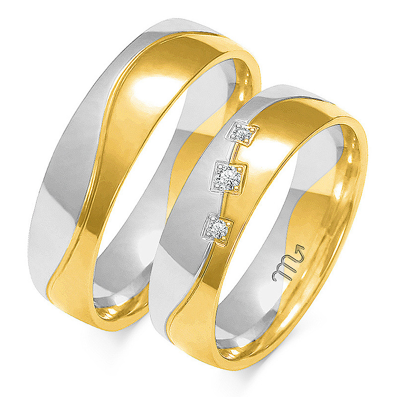 Obrączki ślubne z diamentami ZO OE-237 próba 585