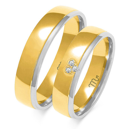 Obrączki ślubne z diamentami ZO OE-267 próba 585