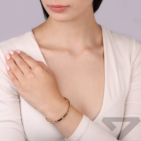 Bransoletka złota bangla z cyrkoniami