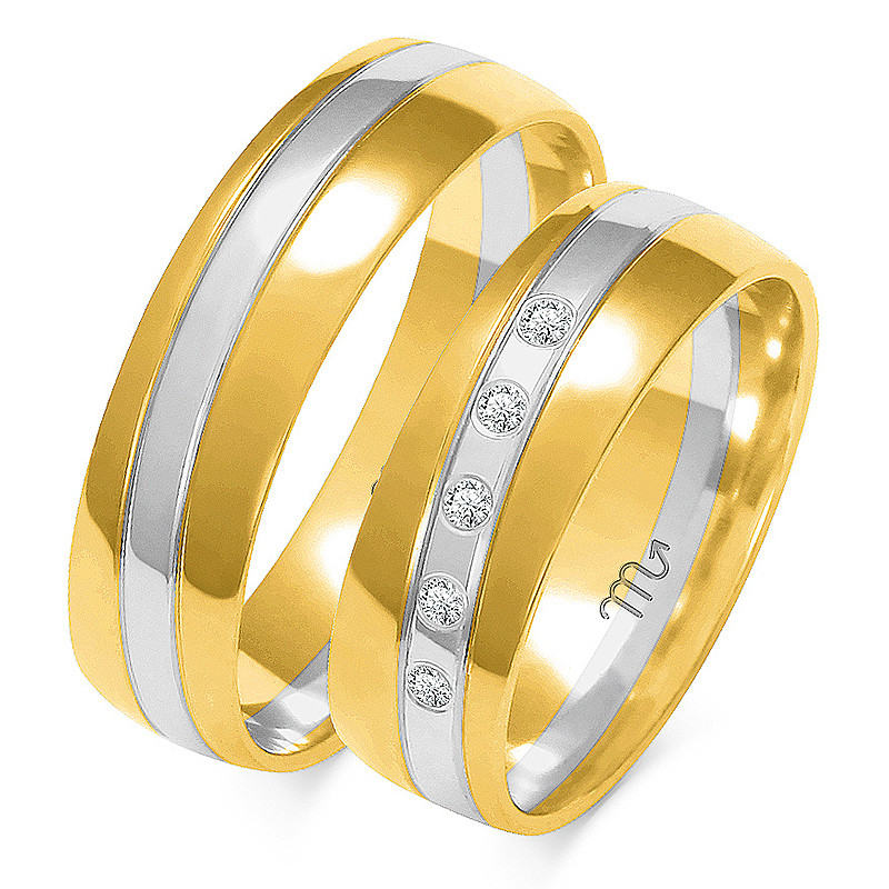 Obrączki ślubne z diamentami ZO OE-275 próba 585