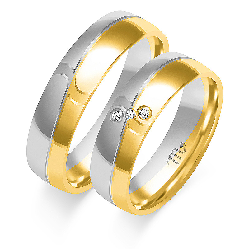 Obrączki ślubne z diamentami ZO OE-278 próba 585