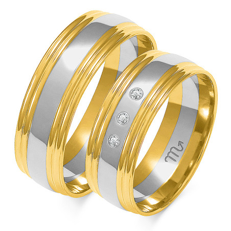 Obrączki ślubne z diamentami ZO OE-280 próba 585