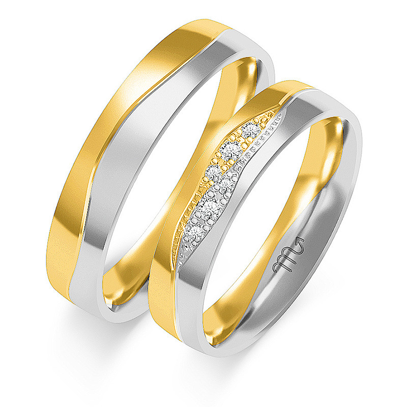 Obrączki ślubne z diamentami ZO OE-287 próba 585