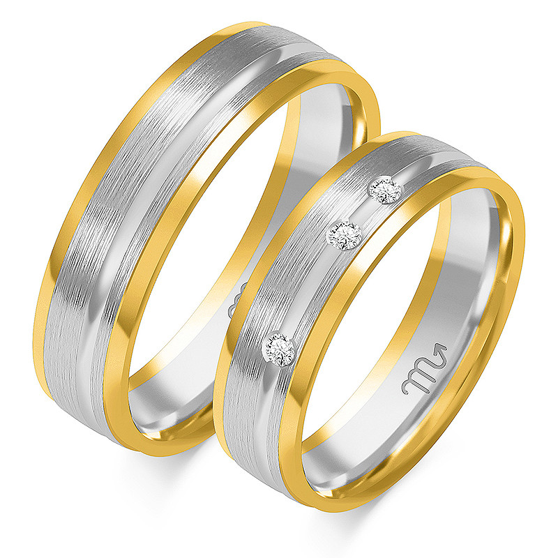 Obrączki ślubne z diamentami ZO OE-290 próba 585