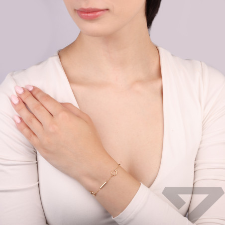 Bransoleta złota koło i pałka gładka