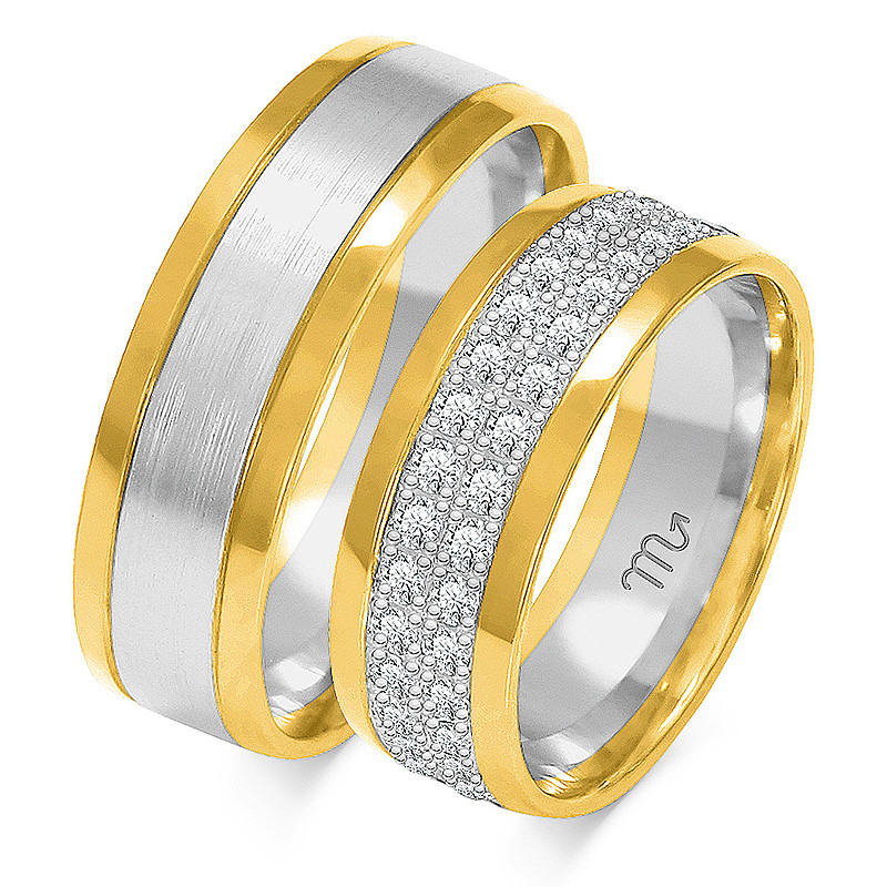 Obrączki ślubne z diamentami ZO OE-293 próba 585