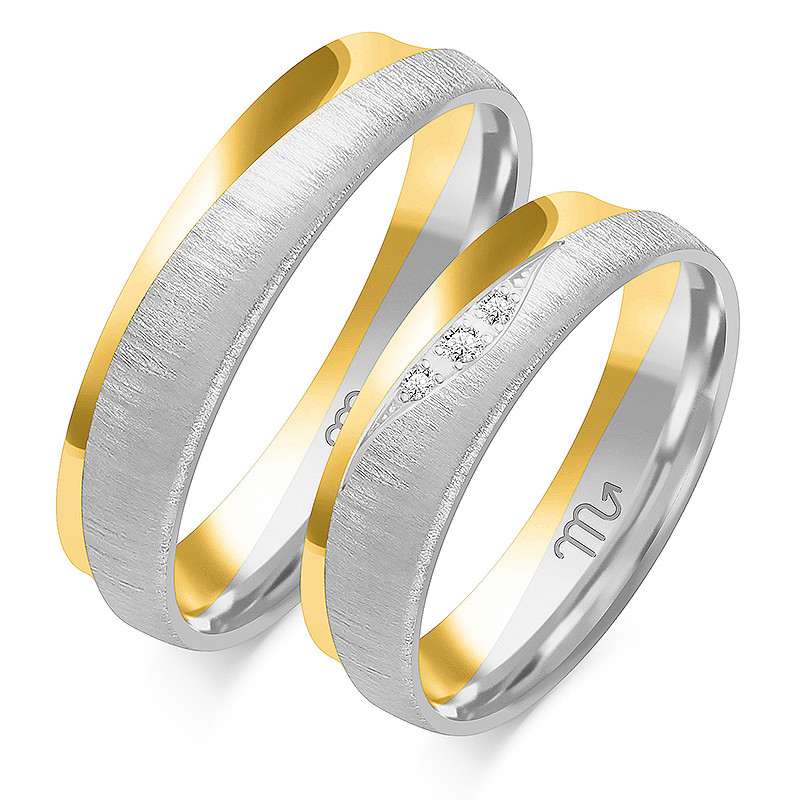 Obrączki ślubne z diamentami ZO OE-321 próba 585