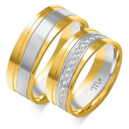 Obrączki ślubne z diamentami ZO OE-335 próba 585
