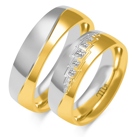 Obrączki ślubne z diamentami ZO OE-340 próba 585