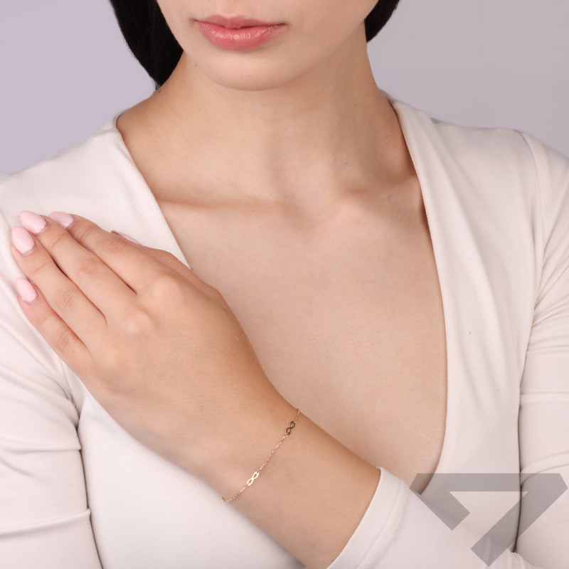 Bransoleta złota z infinity ramka