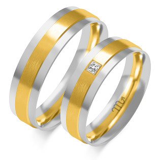 Obrączki ślubne z diamentami ZO OE-356 próba 585
