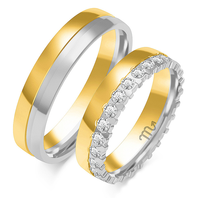 Obrączki ślubne z diamentami ZO OE-359 próba 585