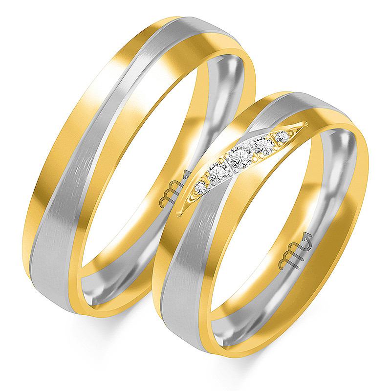 Obrączki ślubne z diamentami ZO OE-368 próba 585