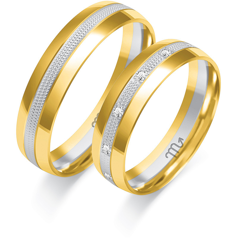 Obrączki ślubne z diamentami ZO OE-380 próba 585