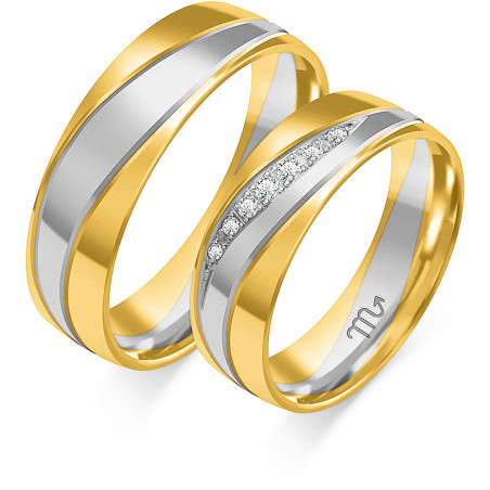 Obrączki ślubne z diamentami ZO OE-374 próba 585