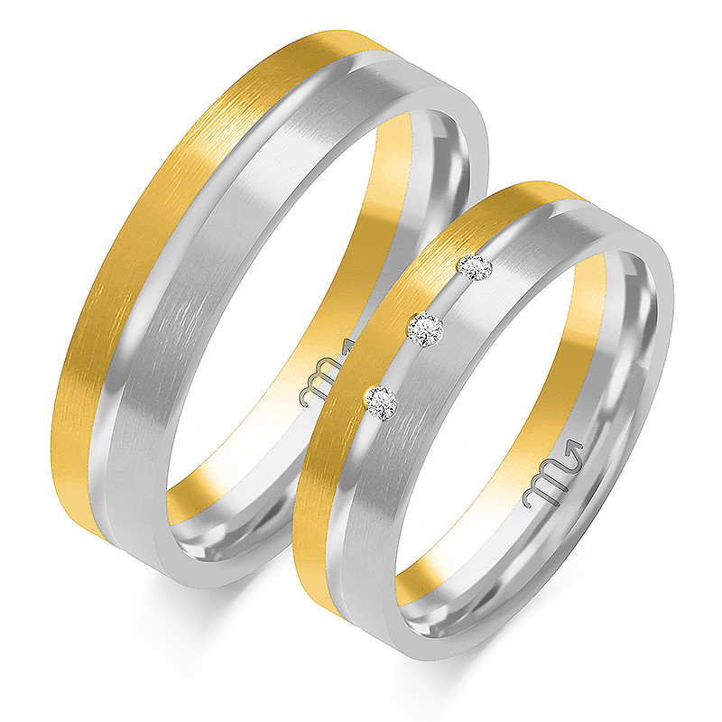 Obrączki ślubne z diamentami ZO OE-52 próba 585