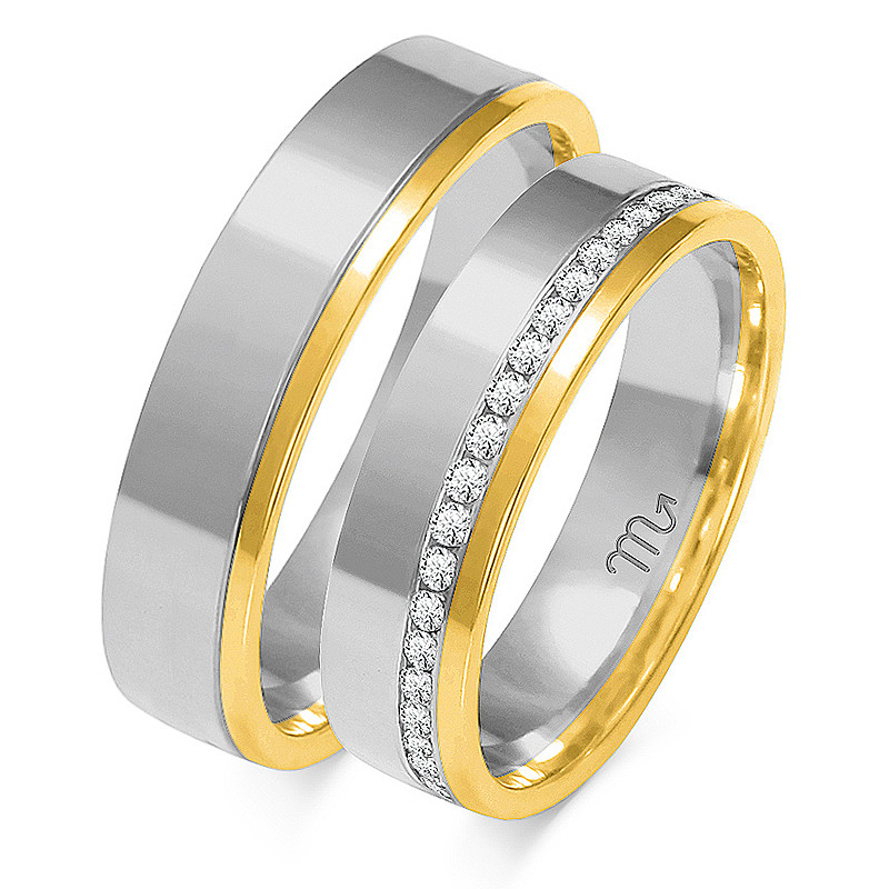 Obrączki ślubne z diamentami ZO OE-65 próba 585